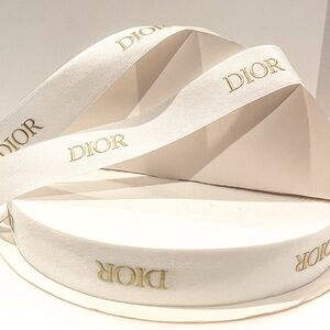 DIOR 2 yards of 3/4" White/Gold Ribbon